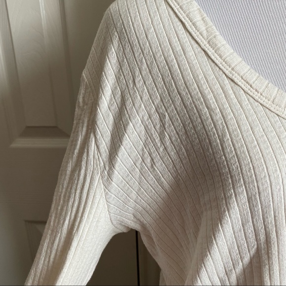 Universal Thread Long Sleeve Pointelle Tee | Cream - Picture 4 of 4